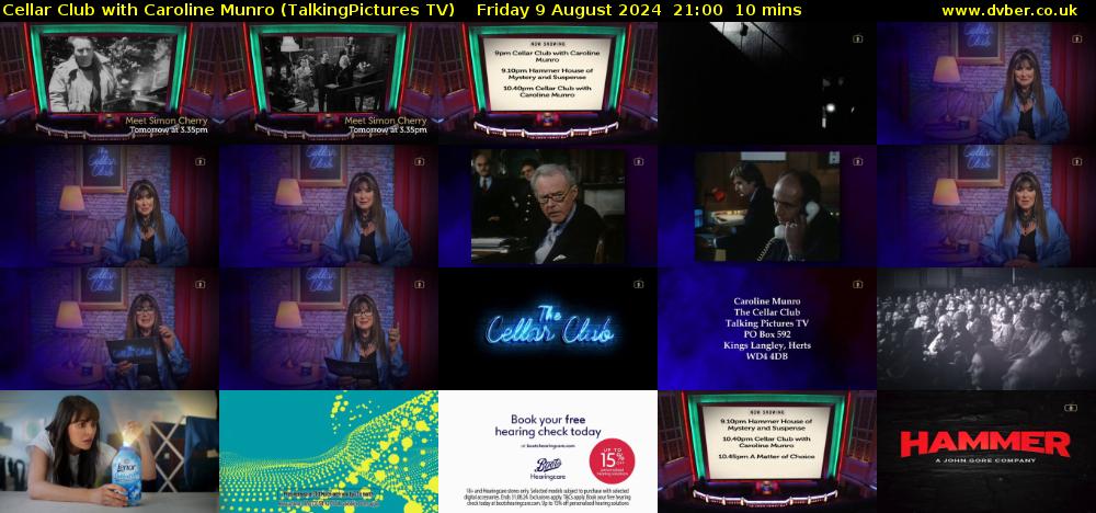 Cellar Club with Caroline Munro (TalkingPictures TV) Friday 9 August 2024 21:00 - 21:10