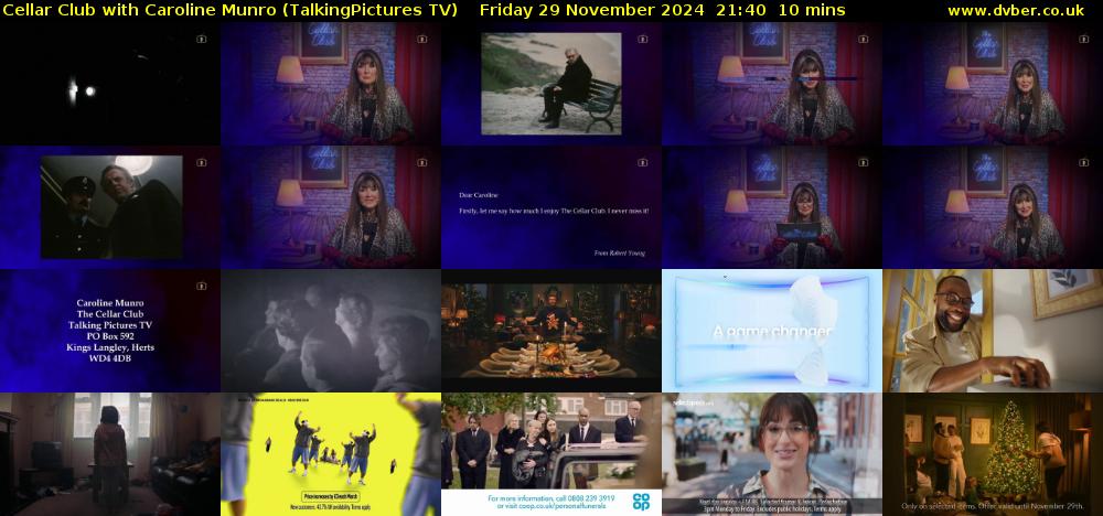 Cellar Club with Caroline Munro (TalkingPictures TV) Friday 29 November 2024 21:40 - 21:50