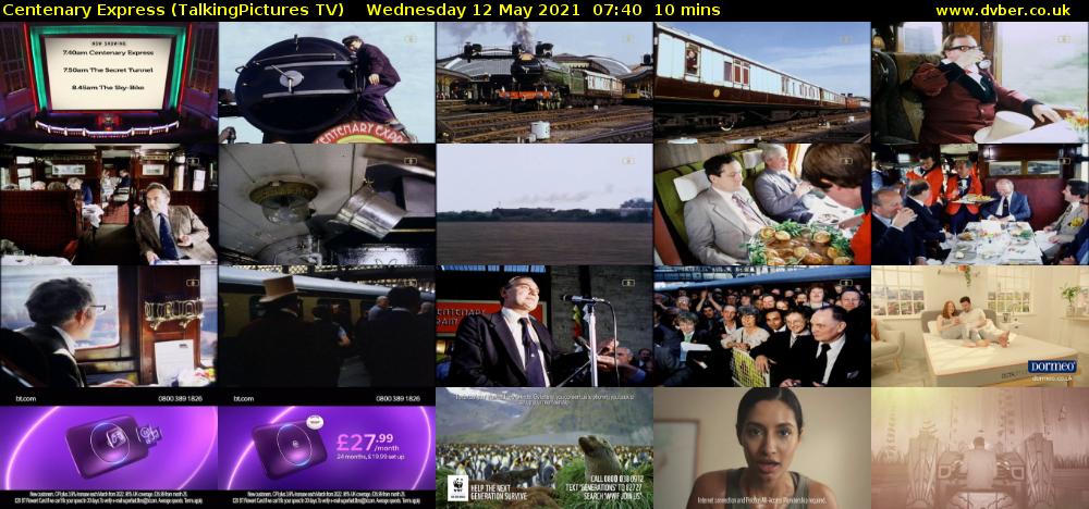 Centenary Express (TalkingPictures TV) Wednesday 12 May 2021 07:40 - 07:50