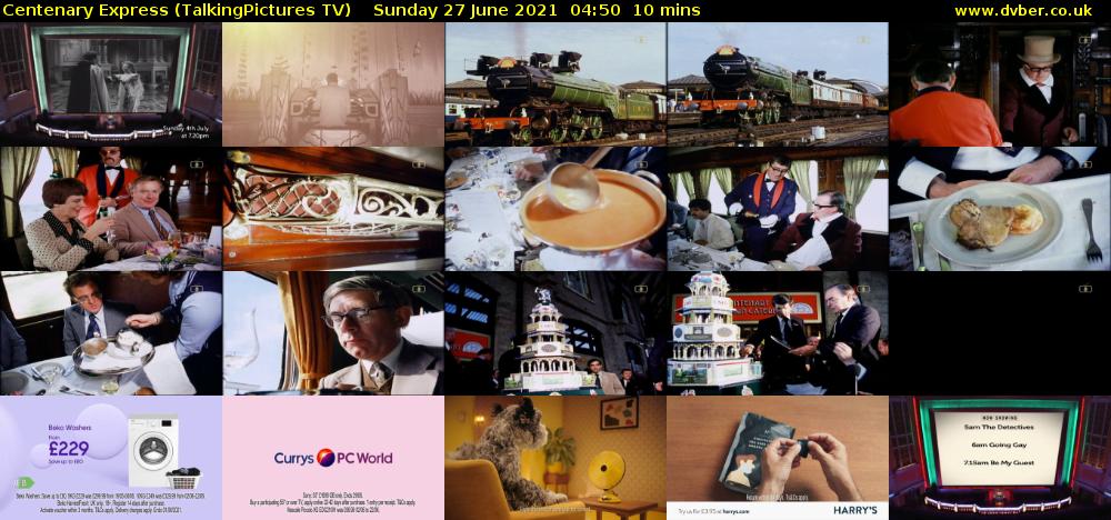 Centenary Express (TalkingPictures TV) Sunday 27 June 2021 04:50 - 05:00