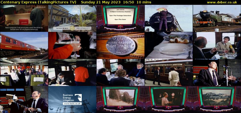 Centenary Express (TalkingPictures TV) Sunday 21 May 2023 16:50 - 17:00