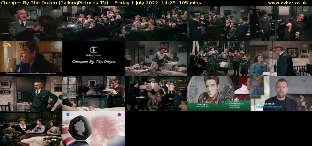 Cheaper By The Dozen (TalkingPictures TV) Friday 1 July 2022 14:25 - 16:10