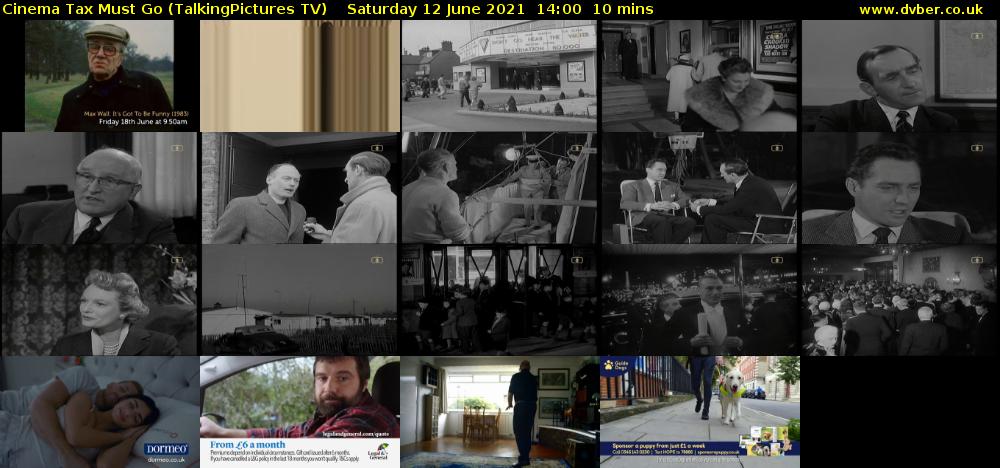 Cinema Tax Must Go (TalkingPictures TV) Saturday 12 June 2021 14:00 - 14:10