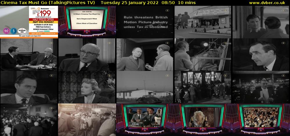 Cinema Tax Must Go (TalkingPictures TV) Tuesday 25 January 2022 08:50 - 09:00