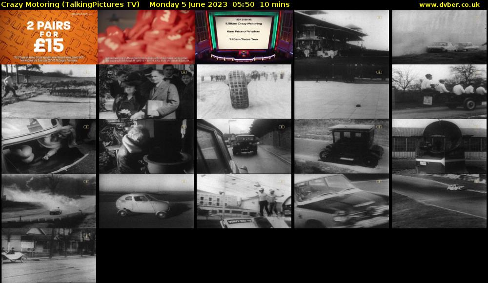 Crazy Motoring (TalkingPictures TV) Monday 5 June 2023 05:50 - 06:00