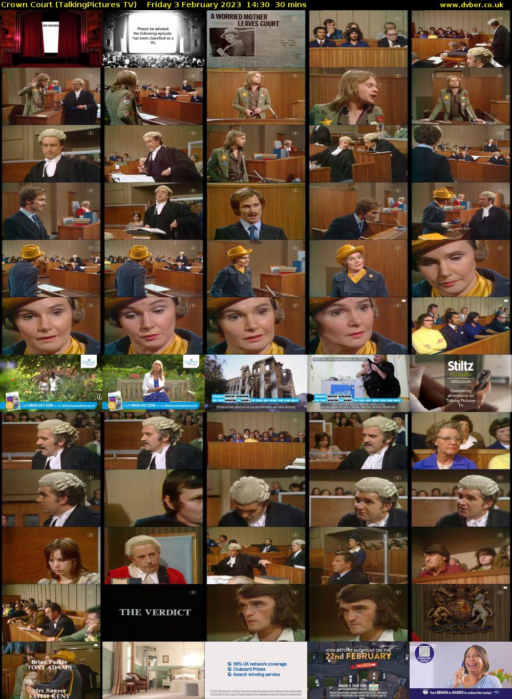 Crown Court (TalkingPictures TV) Friday 3 February 2023 14:30 - 15:00