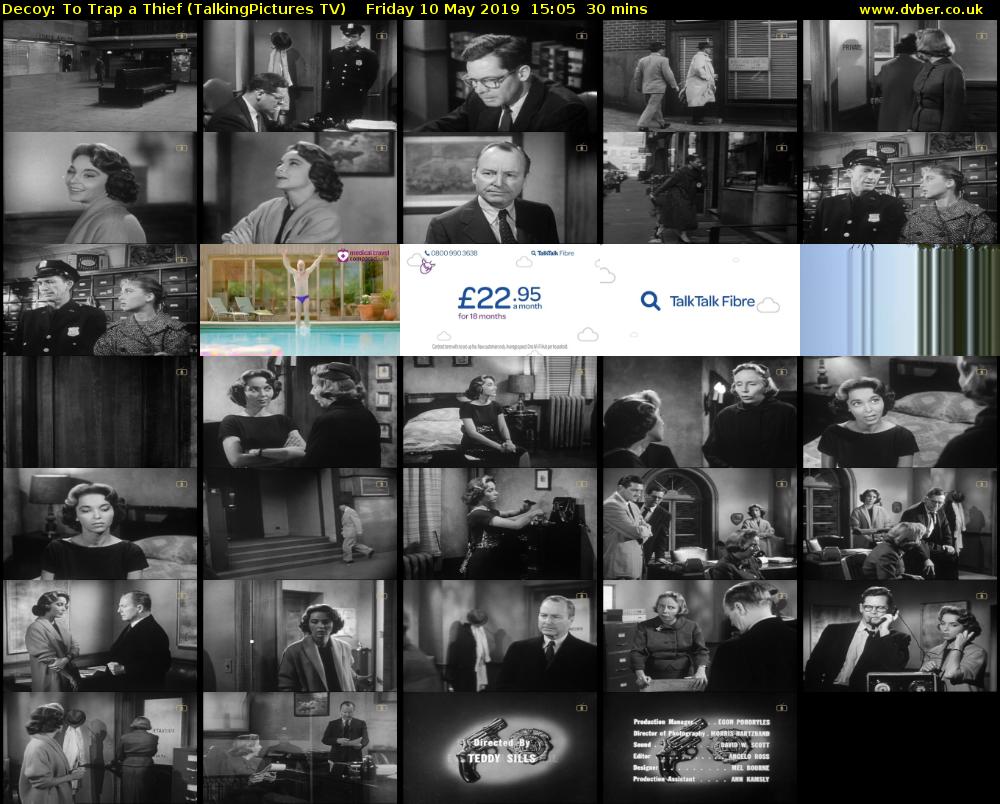 Decoy: To Trap a Thief (TalkingPictures TV) Friday 10 May 2019 15:05 - 15:35