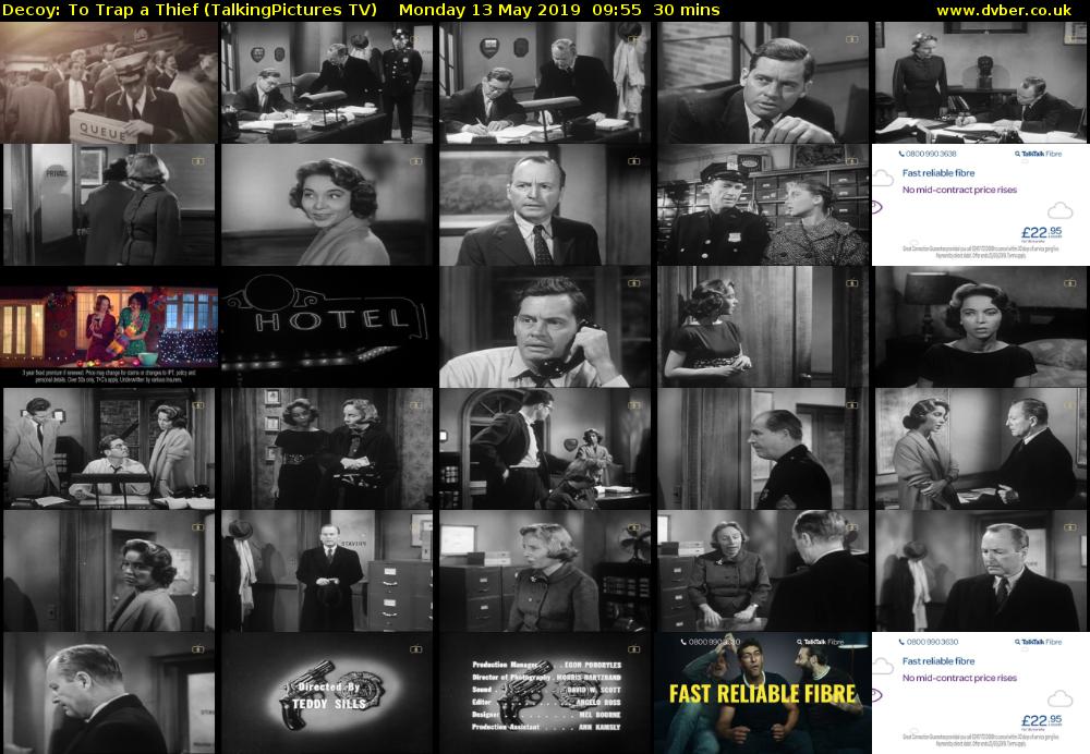 Decoy: To Trap a Thief (TalkingPictures TV) Monday 13 May 2019 09:55 - 10:25