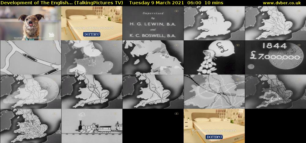 Development of The English... (TalkingPictures TV) Tuesday 9 March 2021 06:00 - 06:10