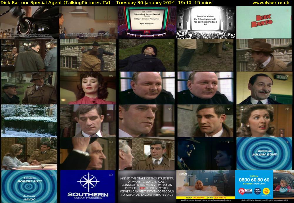 Dick Barton: Special Agent (TalkingPictures TV) Tuesday 30 January 2024 19:40 - 19:55