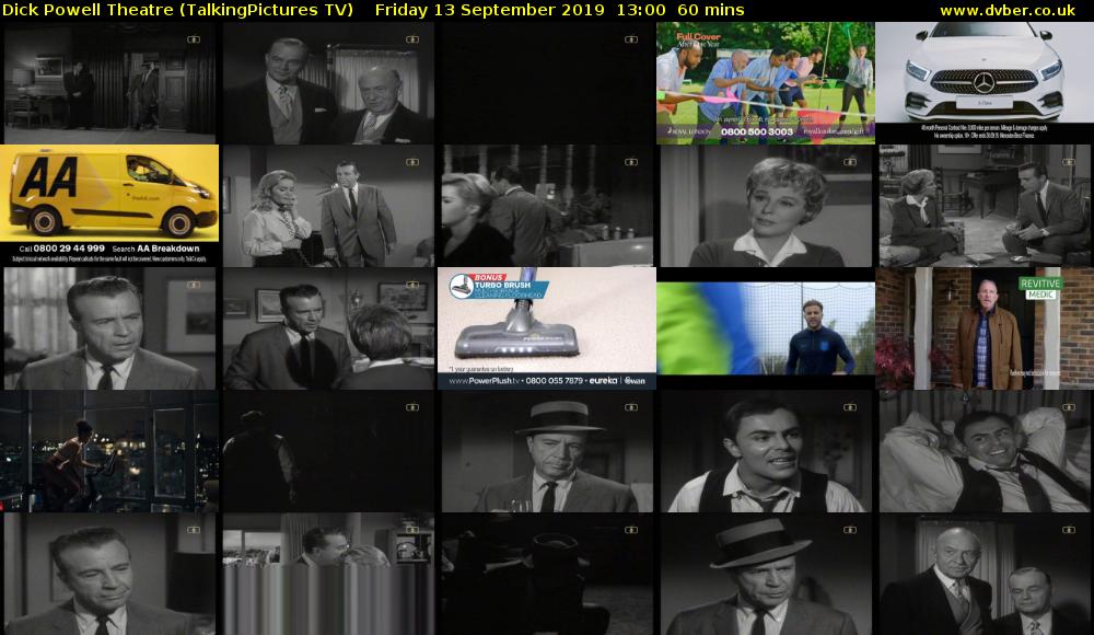Dick Powell Theatre (TalkingPictures TV) Friday 13 September 2019 13:00 - 14:00