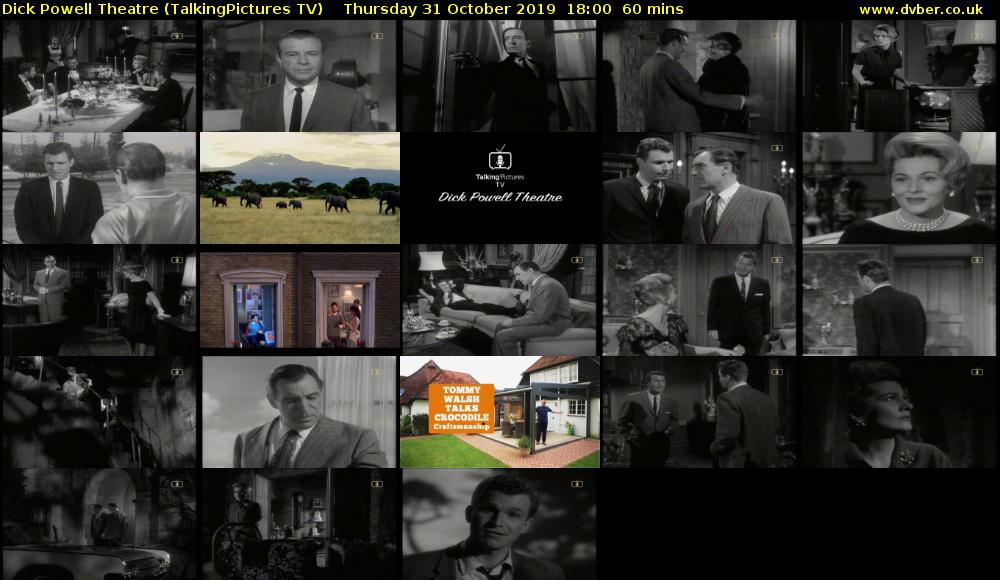 Dick Powell Theatre (TalkingPictures TV) Thursday 31 October 2019 18:00 - 19:00