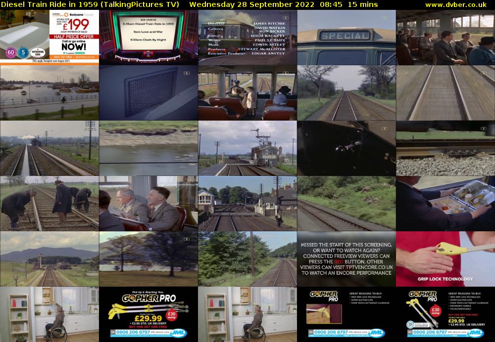 Diesel Train Ride in 1959 (TalkingPictures TV) Wednesday 28 September 2022 08:45 - 09:00