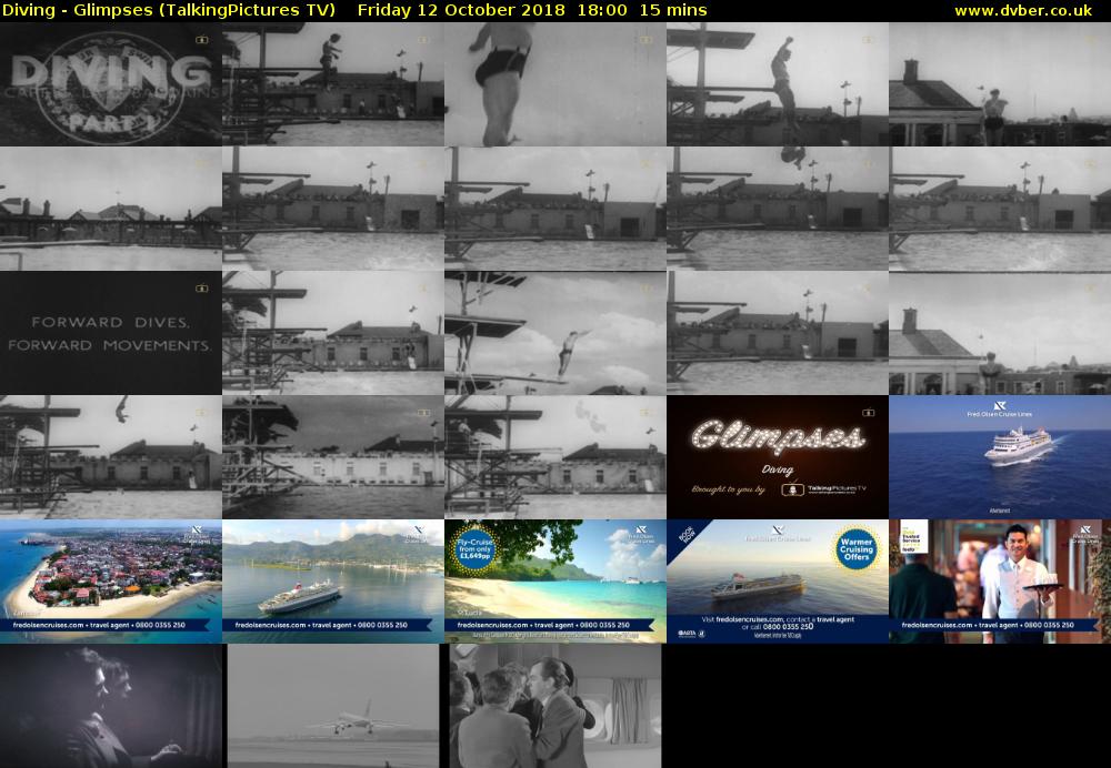 Diving - Glimpses (TalkingPictures TV) Friday 12 October 2018 18:00 - 18:15