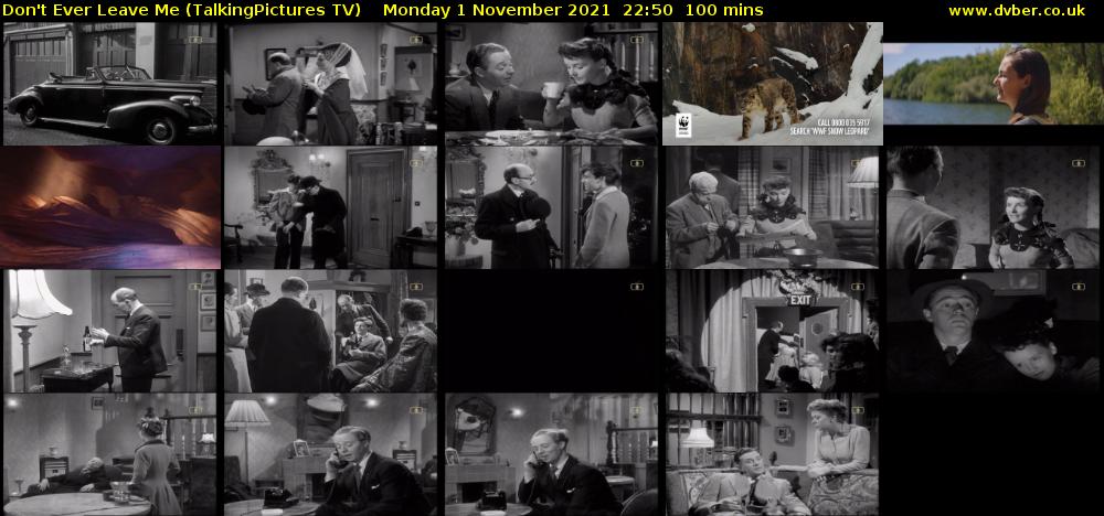 Don't Ever Leave Me (TalkingPictures TV) Monday 1 November 2021 22:50 - 00:30