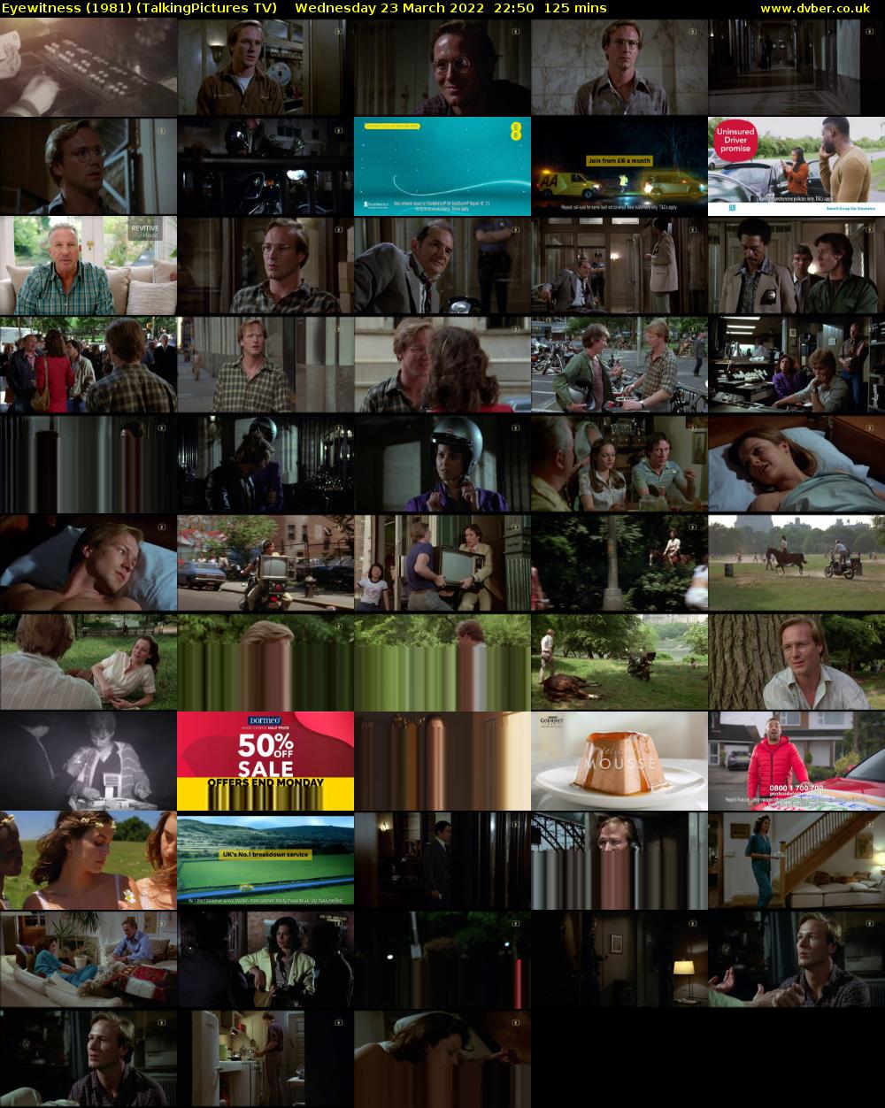 Eyewitness (1981) (TalkingPictures TV) Wednesday 23 March 2022 22:50 - 00:55