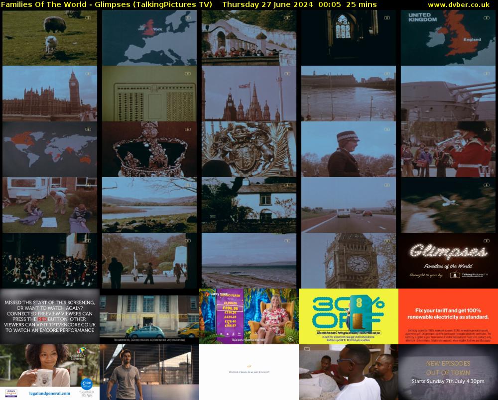 Families Of The World - Glimpses (TalkingPictures TV) Thursday 27 June 2024 00:05 - 00:30