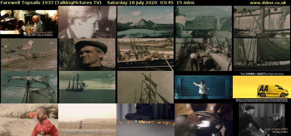 Farewell Topsails 1937 (TalkingPictures TV) Saturday 18 July 2020 03:45 - 04:00