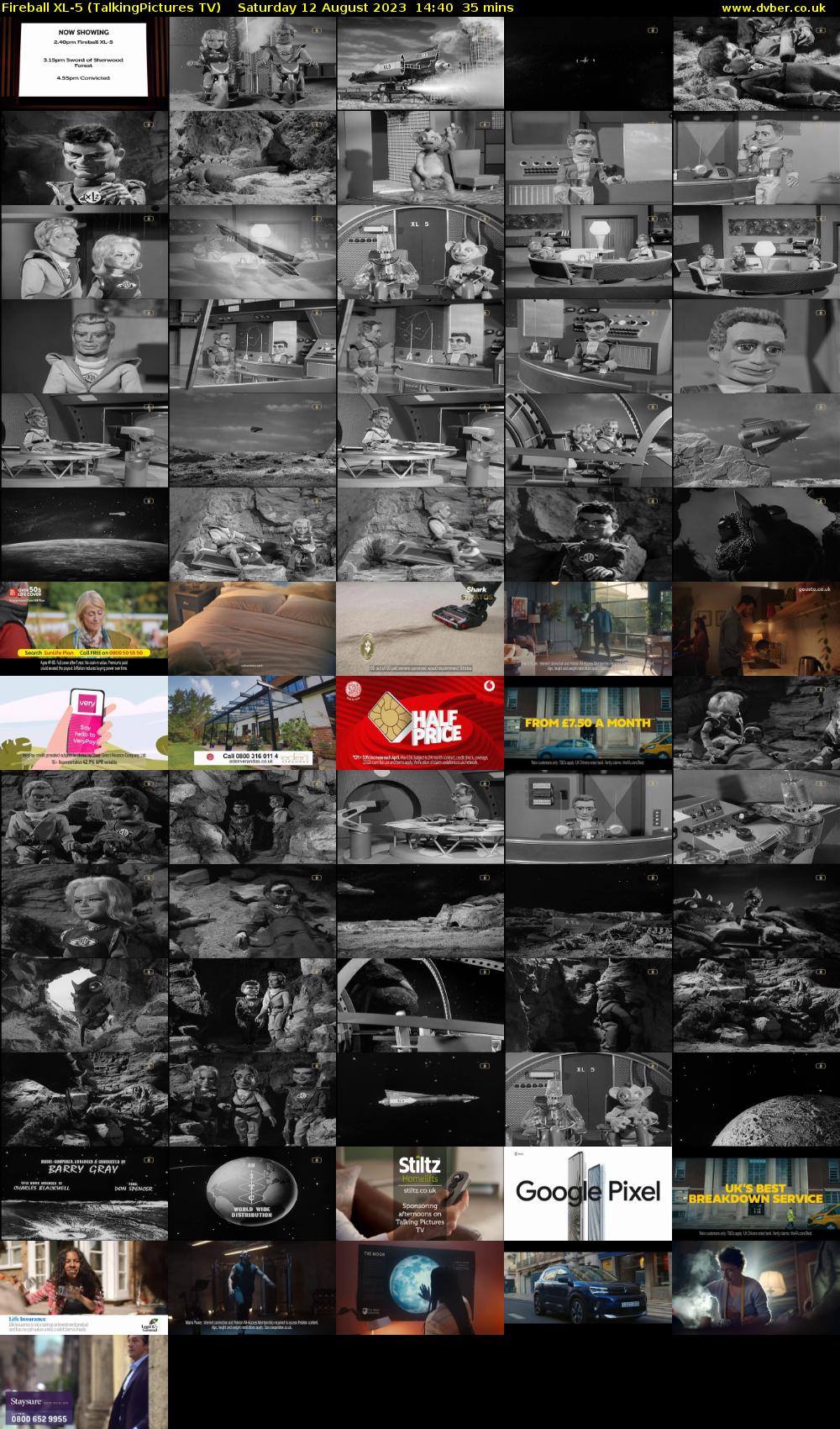 Fireball XL-5 (TalkingPictures TV) Saturday 12 August 2023 14:40 - 15:15