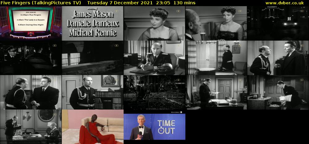 Five Fingers (TalkingPictures TV) Tuesday 7 December 2021 23:05 - 01:15
