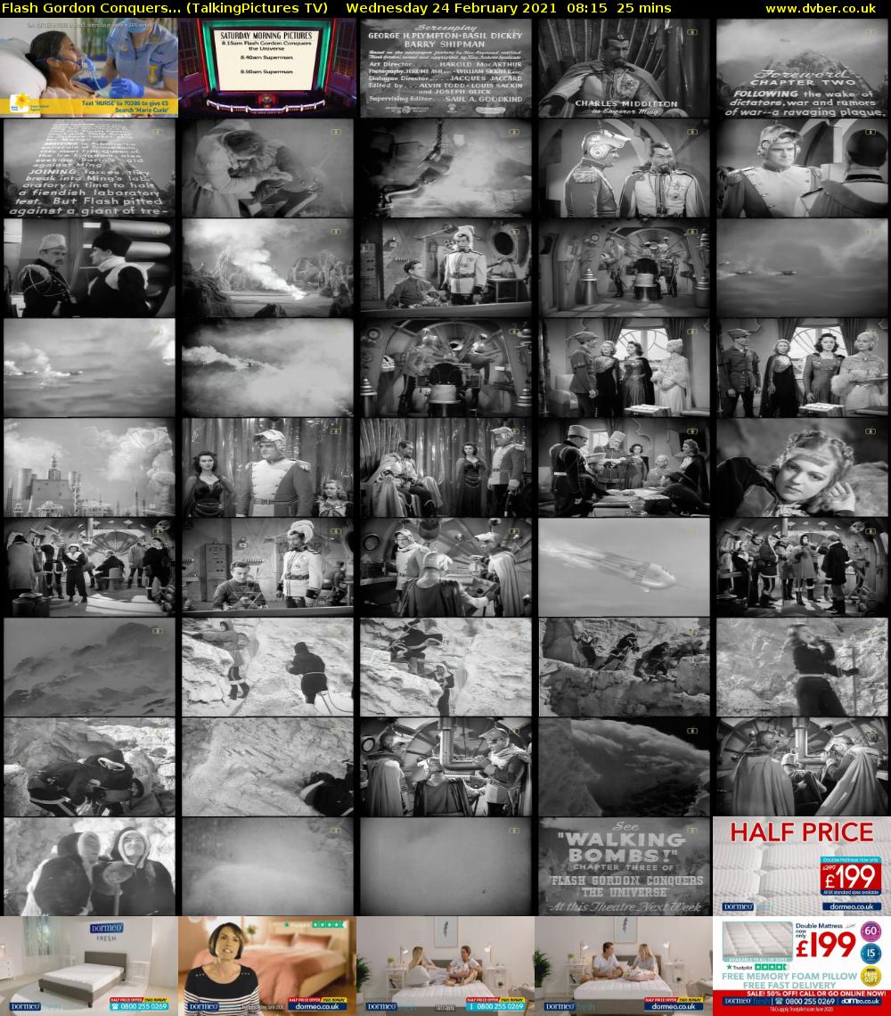 Flash Gordon Conquers... (TalkingPictures TV) Wednesday 24 February 2021 08:15 - 08:40