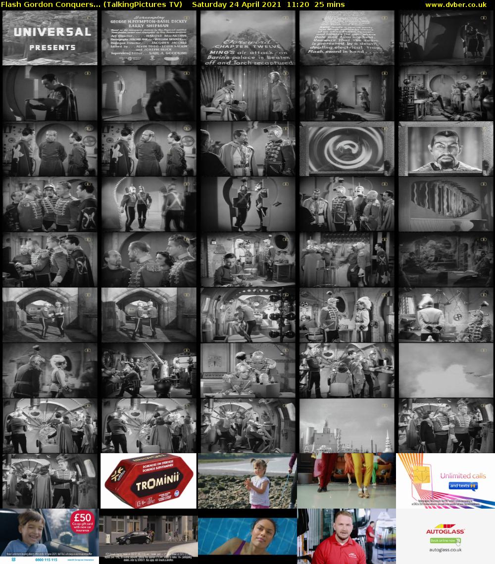 Flash Gordon Conquers... (TalkingPictures TV) Saturday 24 April 2021 11:20 - 11:45