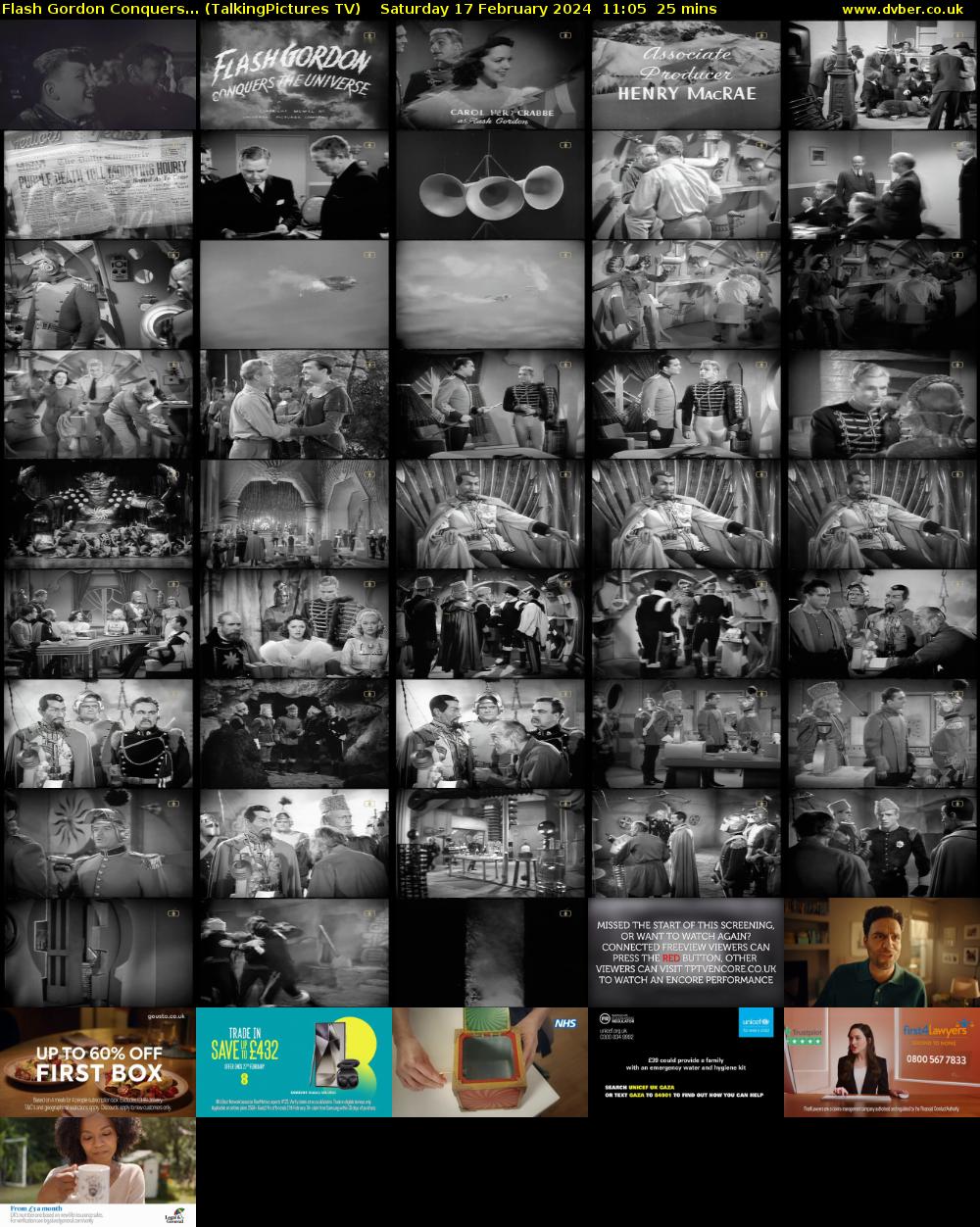 Flash Gordon Conquers... (TalkingPictures TV) Saturday 17 February 2024 11:05 - 11:30