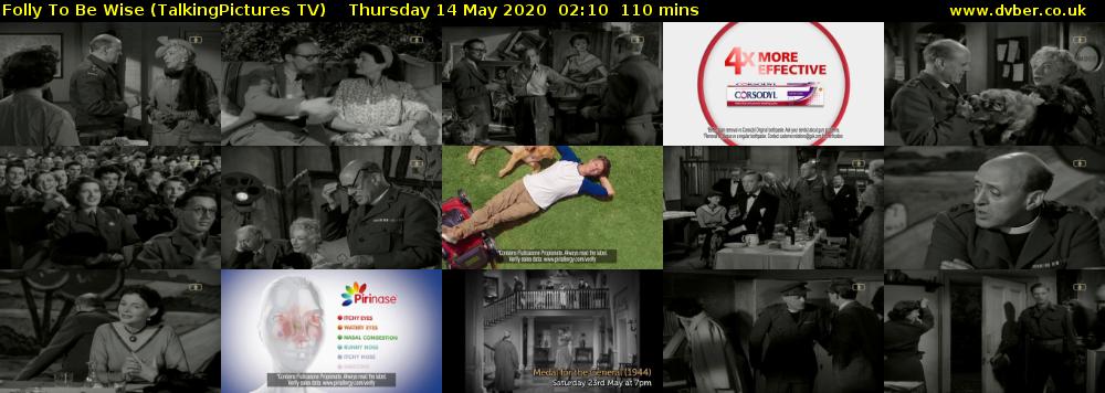 Folly To Be Wise (TalkingPictures TV) Thursday 14 May 2020 02:10 - 04:00