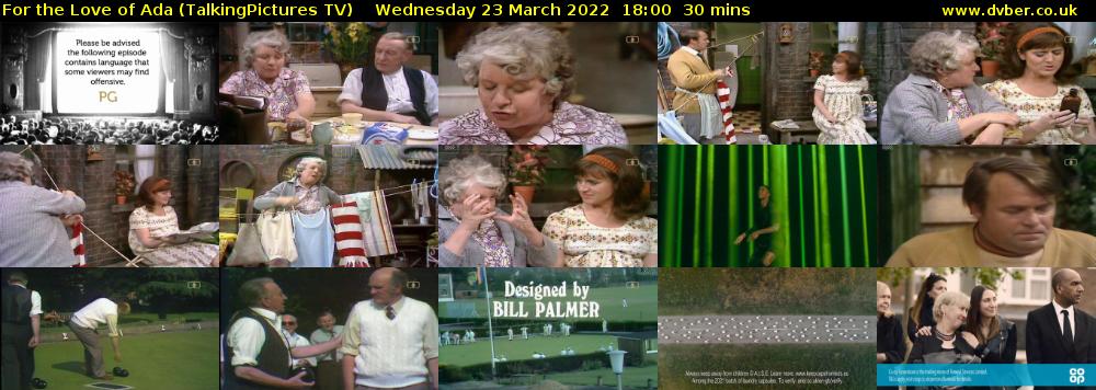 For the Love of Ada (TalkingPictures TV) Wednesday 23 March 2022 18:00 - 18:30