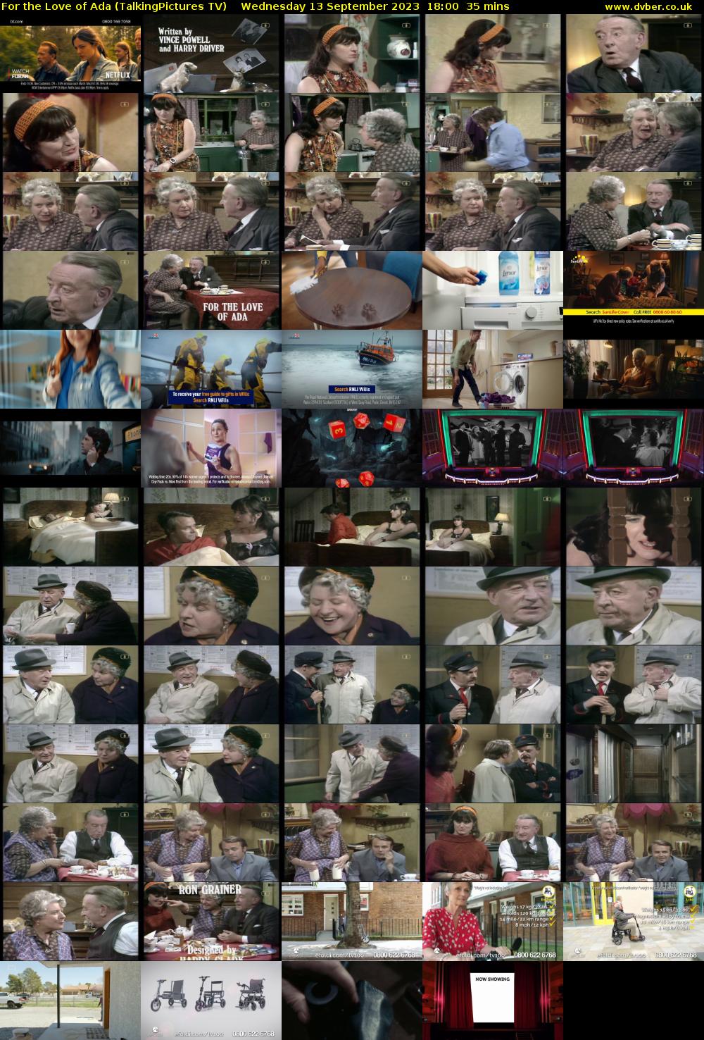 For the Love of Ada (TalkingPictures TV) Wednesday 13 September 2023 18:00 - 18:35