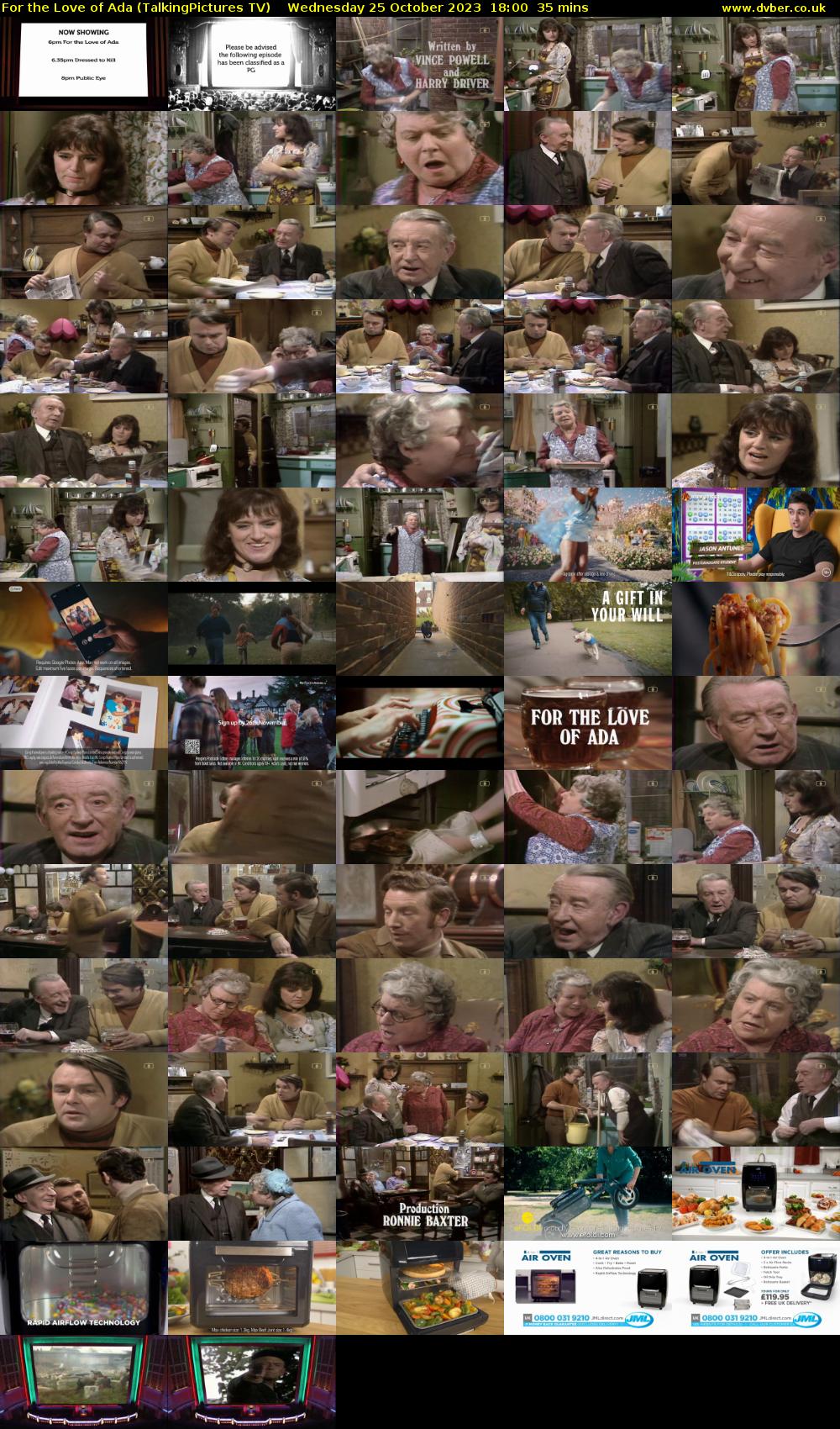 For the Love of Ada (TalkingPictures TV) Wednesday 25 October 2023 18:00 - 18:35