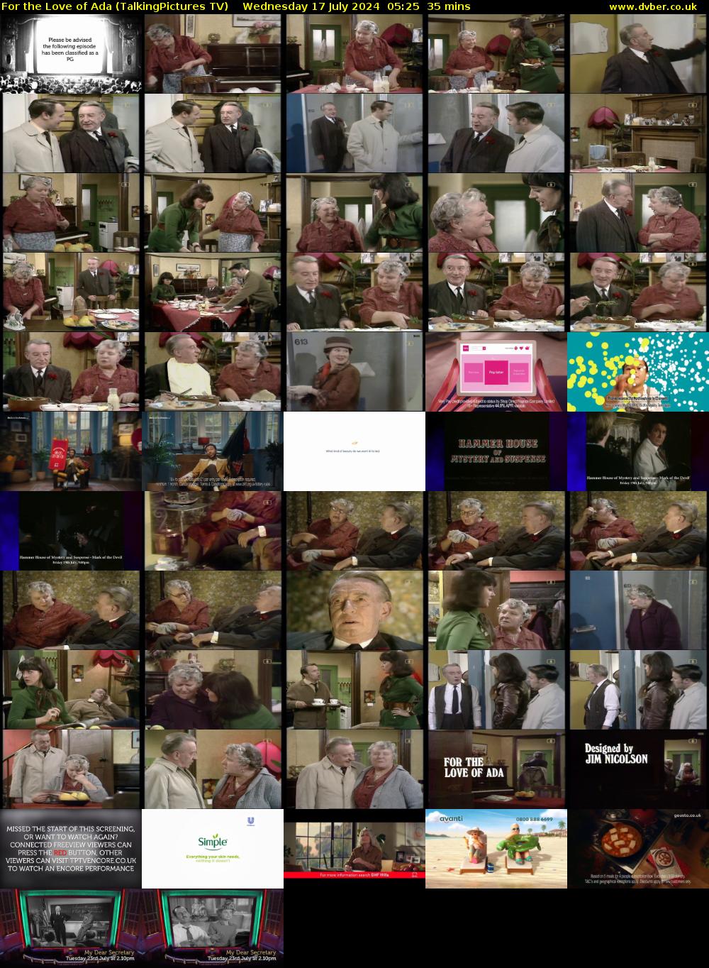 For the Love of Ada (TalkingPictures TV) Wednesday 17 July 2024 05:25 - 06:00