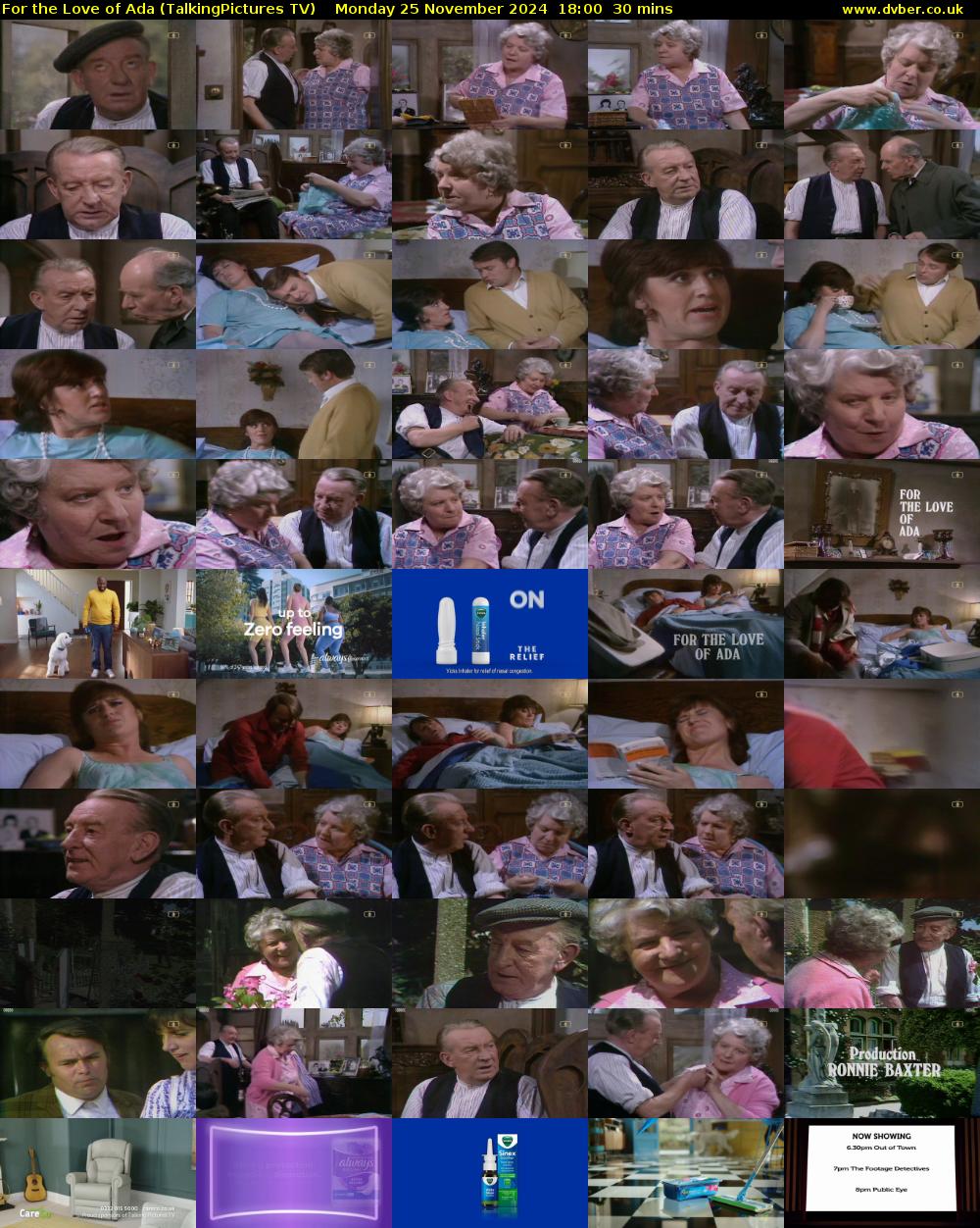 For the Love of Ada (TalkingPictures TV) Monday 25 November 2024 18:00 - 18:30