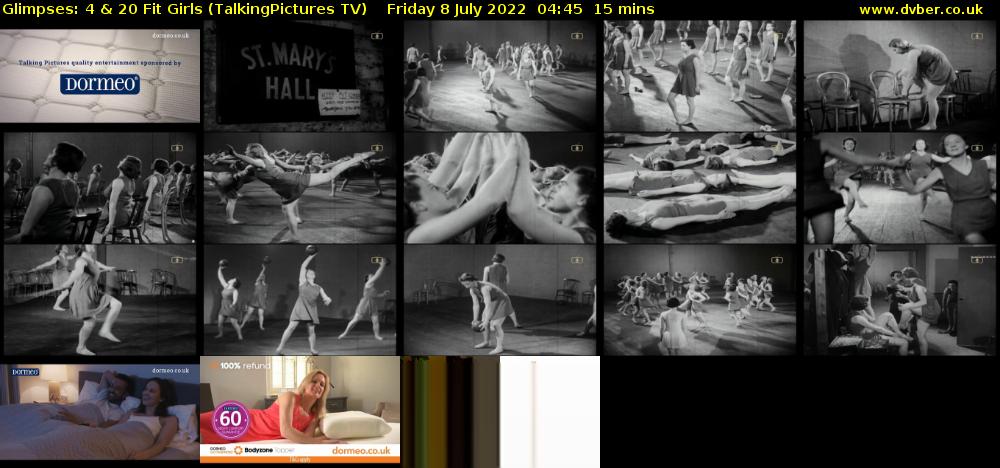 Glimpses: 4 & 20 Fit Girls (TalkingPictures TV) Friday 8 July 2022 04:45 - 05:00