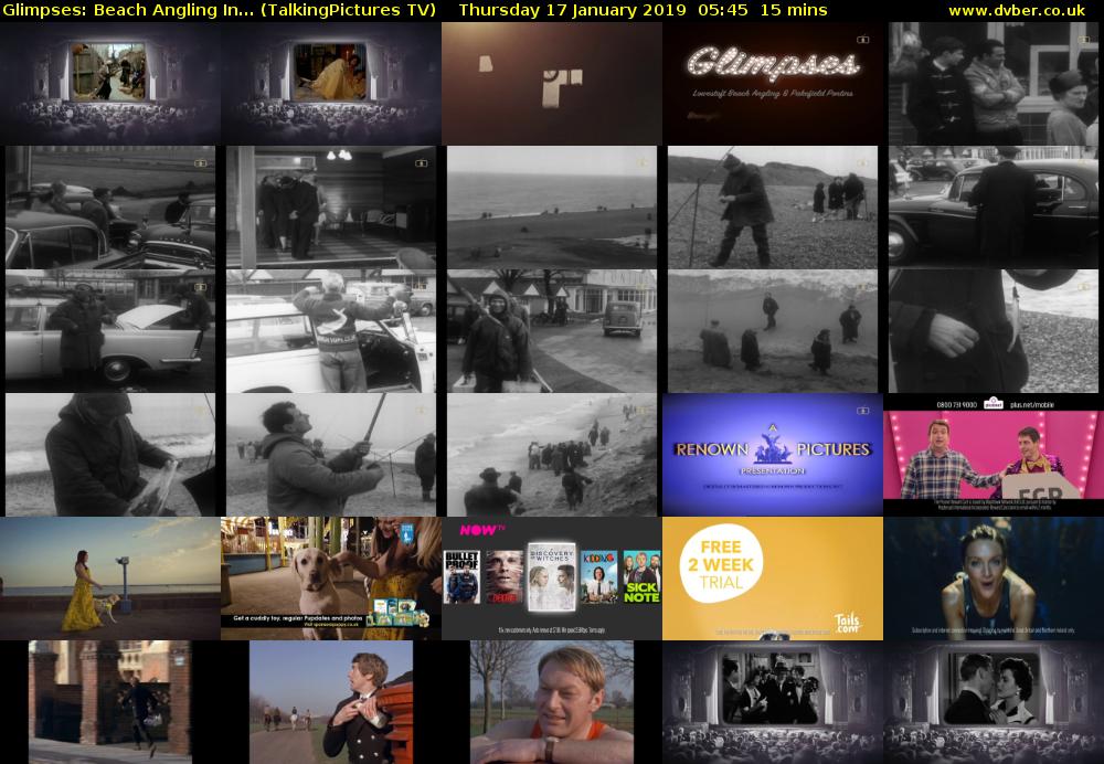 Glimpses: Beach Angling In... (TalkingPictures TV) Thursday 17 January 2019 05:45 - 06:00