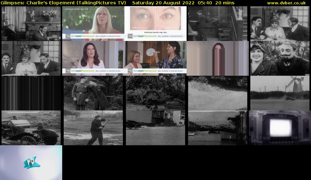 Glimpses: Charlie's Elopement (TalkingPictures TV) Saturday 20 August 2022 05:40 - 06:00