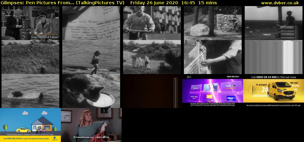 Glimpses: Pen Pictures From... (TalkingPictures TV) Friday 26 June 2020 16:45 - 17:00