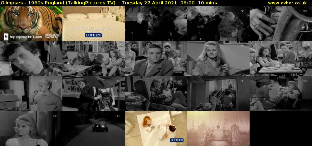 Glimpses - 1960s England (TalkingPictures TV) Tuesday 27 April 2021 06:00 - 06:10