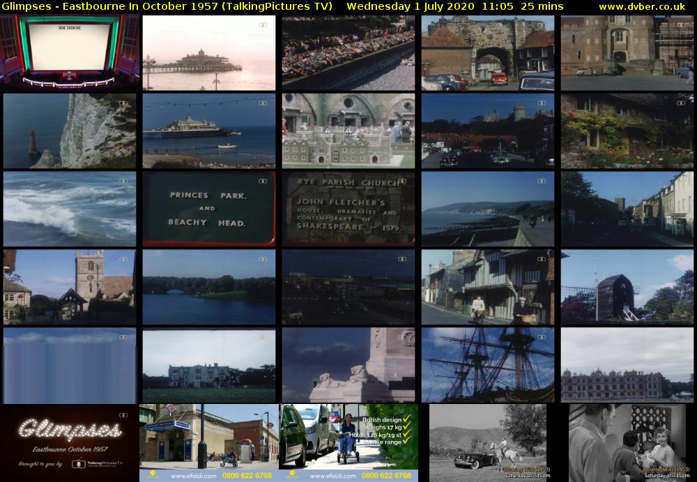 Glimpses - Eastbourne In October 1957 (TalkingPictures TV) Wednesday 1 July 2020 11:05 - 11:30