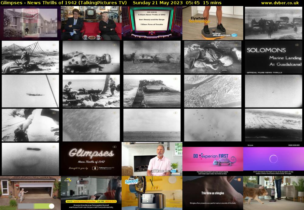 Glimpses - News Thrills of 1942 (TalkingPictures TV) Sunday 21 May 2023 05:45 - 06:00