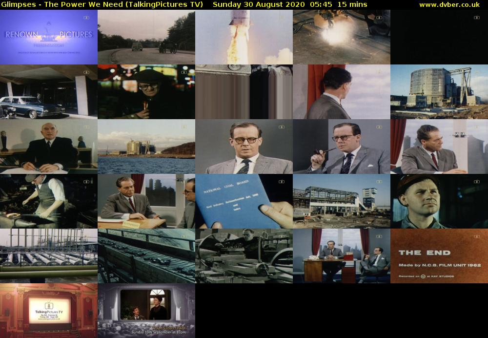 Glimpses - The Power We Need (TalkingPictures TV) Sunday 30 August 2020 05:45 - 06:00