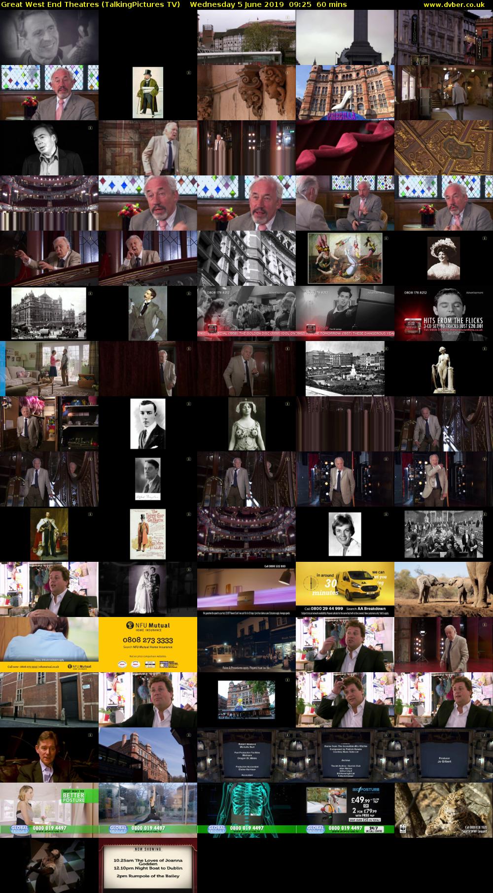 Great West End Theatres (TalkingPictures TV) Wednesday 5 June 2019 09:25 - 10:25