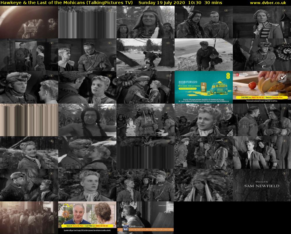 Hawkeye & the Last of the Mohicans (TalkingPictures TV) Sunday 19 July 2020 10:30 - 11:00