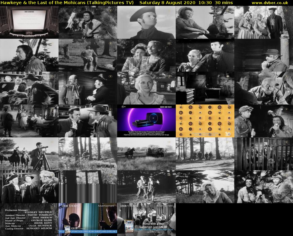 Hawkeye & the Last of the Mohicans (TalkingPictures TV) Saturday 8 August 2020 10:30 - 11:00