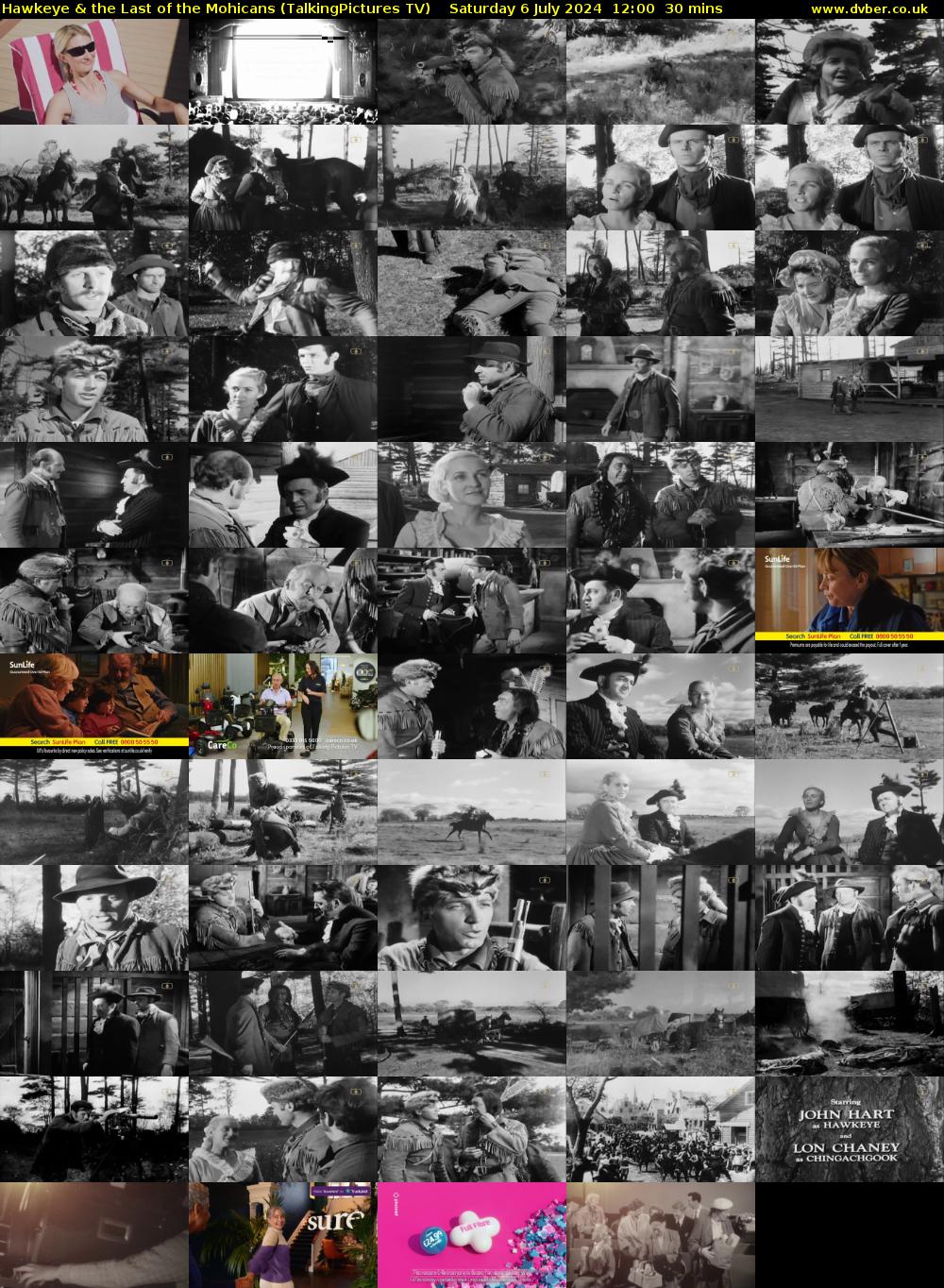 Hawkeye & the Last of the Mohicans (TalkingPictures TV) Saturday 6 July 2024 12:00 - 12:30