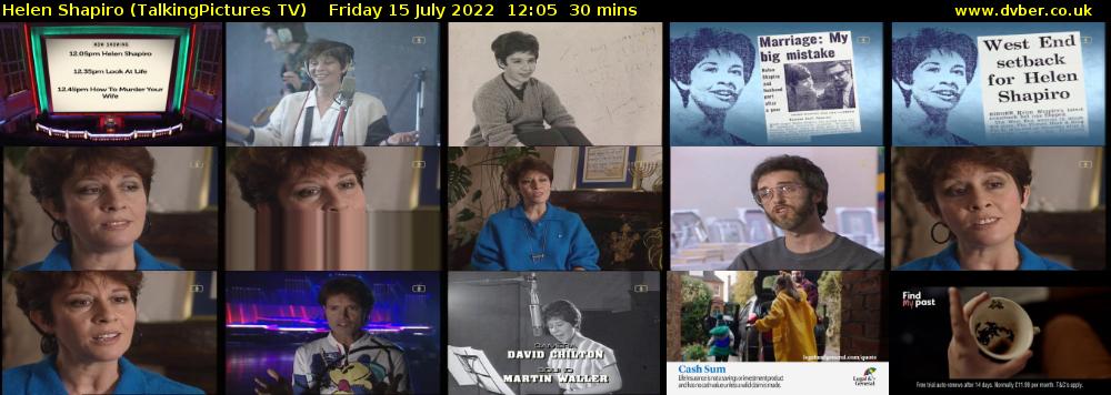 Helen Shapiro (TalkingPictures TV) Friday 15 July 2022 12:05 - 12:35