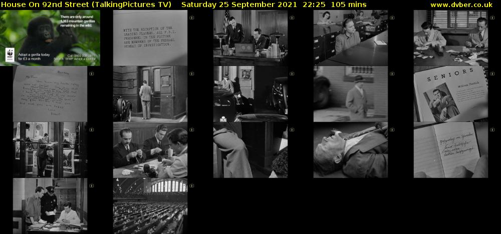 House On 92nd Street (TalkingPictures TV) Saturday 25 September 2021 22:25 - 00:10