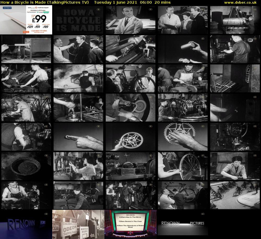 How a Bicycle is Made (TalkingPictures TV) Tuesday 1 June 2021 06:00 - 06:20