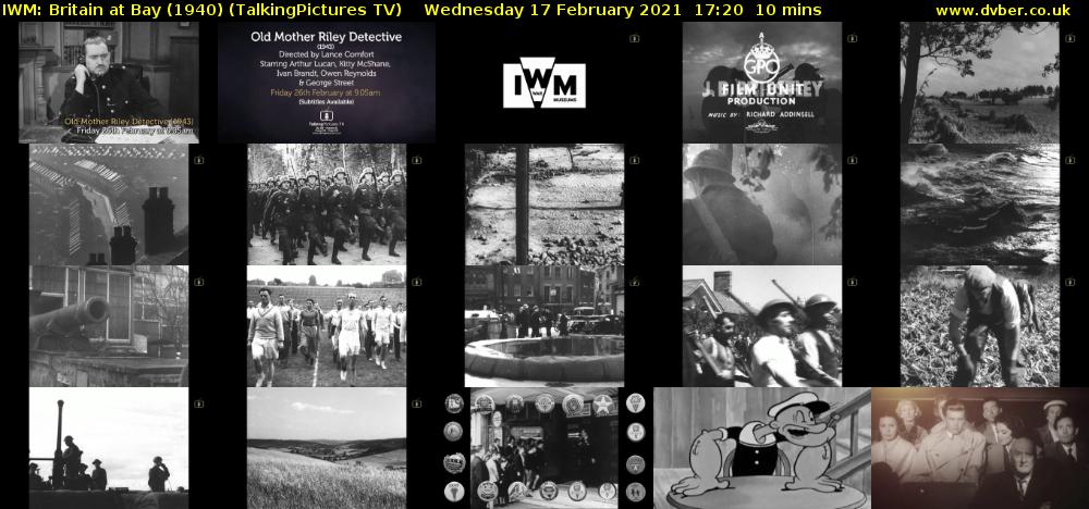 IWM: Britain at Bay (1940) (TalkingPictures TV) Wednesday 17 February 2021 17:20 - 17:30