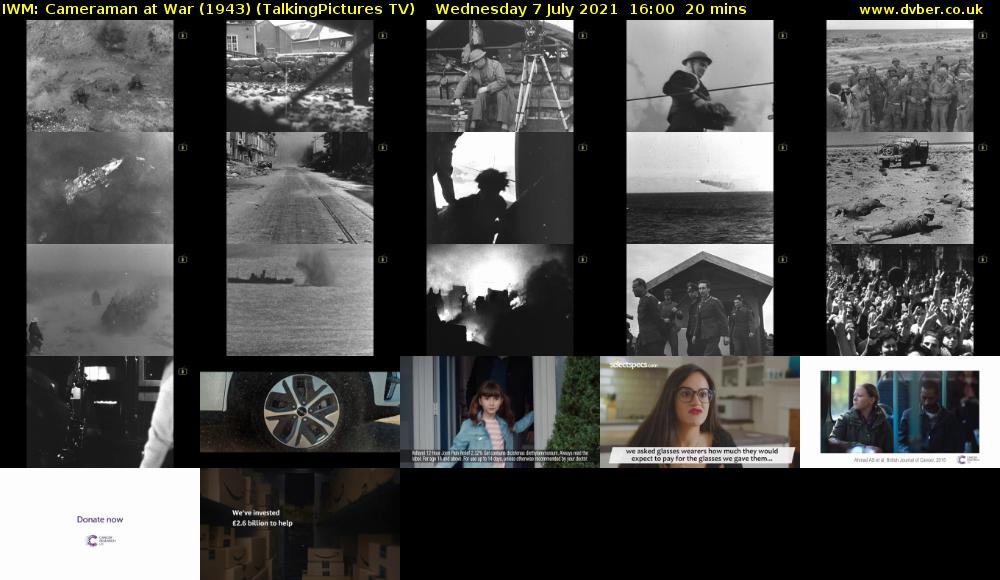 IWM: Cameraman at War (1943) (TalkingPictures TV) Wednesday 7 July 2021 16:00 - 16:20
